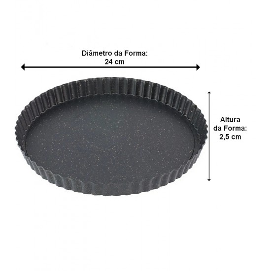 Forma 24cm para torta Fundo Removível Essence Aço Carbono Antiaderente Mimo Style